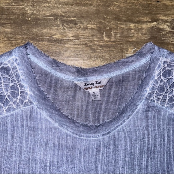 Blue Tunic Top With Lace Embellishment’s - Picture 5 of 6